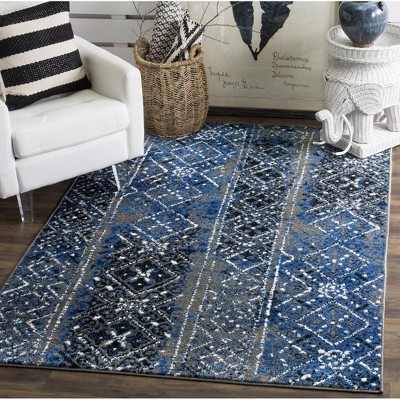 4' x 6' Silver and Multicolor Geometric Synthetic Area Rug