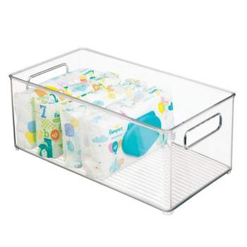 mDesign Plastic Nursery Storage Container Bin with Handles