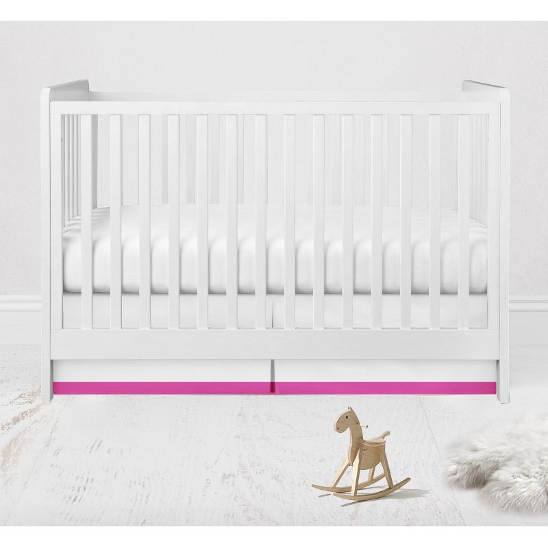 Bacati - MixNMatch Pink Band Crib/Toddler ruffles/skirt, 1 of 5