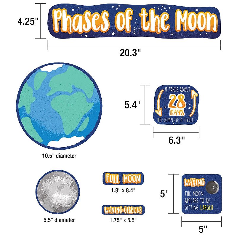 Carson-Dellosa Carson Dellosa Education Mini Bulletin Board Set Phases of the Moon 24 Pieces, 3 of 4