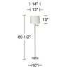 360 Lighting Modern Floor Lamp Swing Arm 60.5" Tall Brushed Nickel White Hardback Drum Shade for Living Room Reading Bedroom - 3 of 3