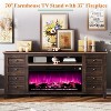 AMERLIFE 70" Farmhouse TV Stand with 37" 7-Color Fireplace for 80" TVs - 4 of 4