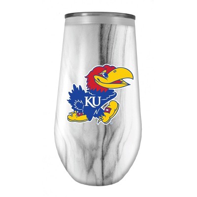 NCAA  Kansas Jayhawks 16oz Marble Tall Stemless Stainless Steel Tumbler