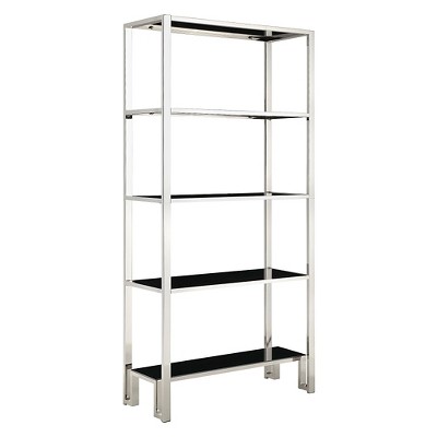 73" Hurst 4 Shelf Wide Bookshelf Chrome - Inspire Q