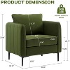 GDFStudio Lawson Mid-Century Modern Modern 35" Metal and Velvet Upholstered Accent Chair with 1 Pillow - 3 of 4