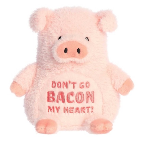 Aurora Small Don't Go Bacon My Heart JUST SAYIN' Witty Stuffed Animal Pink 9" - image 1 of 4