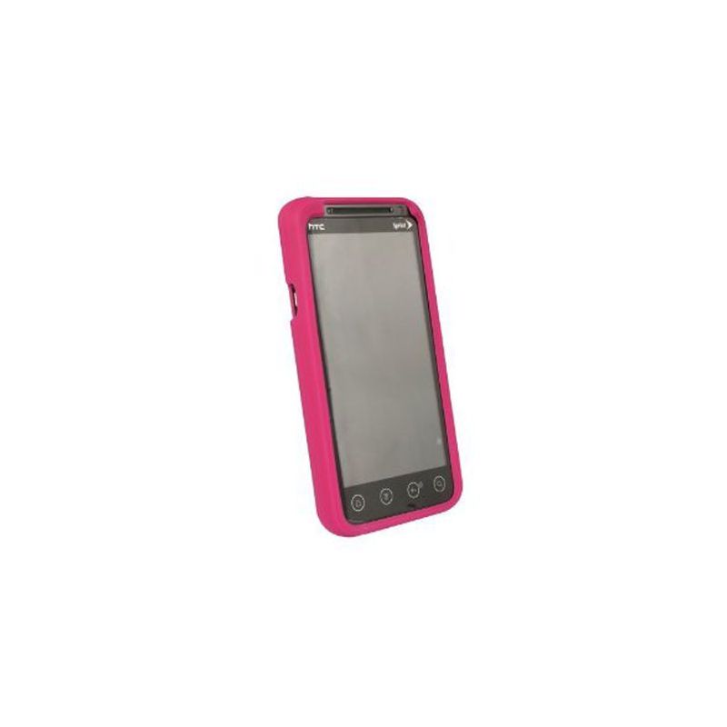 Sprint Branded HTC Evo 3D Protective Cover Silicone Rubber Gel Skin Case - Raspberry Pink, 1 of 5