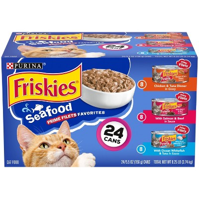 Purina Friskies Seafood Prime Filets Wet Cat Food - 5.5oz/24ct Variety Pack