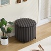 NicBex Upholstered Round Ottoman,Faux Fur Foot Rest with Black Metal Legs for Living Room Bedroom Entryway - 3 of 4