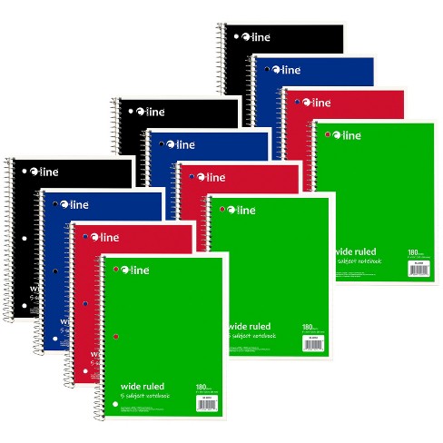 C-line® 5-subject Notebook, Wide Ruled, 180 Sheets, Assorted Colors ...