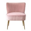 WestinTrends Phoebe Upholstered Tufted Velvet Accent Chair With Metal Leg - 3 of 4