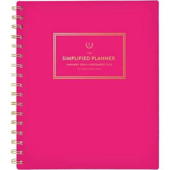 Emily Ley 2024 Planner 8.875"x7.875" Weekly/Monthly Solid Pink