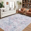 Machine Washable Vintage Floral Rug - Low Pile Non-Slip & Stain Resistant Carpet , Beige 5x7 - 4 of 4