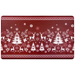 Northlight Reindeer and Snowflakes Kitchen Comfort Anti-Fatigue Christmas Floor Mat - 17.75" x 29.5" - 1 of 4