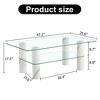Syemin Rectangular Side Table Set, Two-Layer Coffee Table with Tempered Glass Top for Modern Living Room, Clear, 47.2"*25.6"*17.5" - 3 of 4
