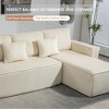 Modular Sectional Sofa Couch, Full Foam Comfy Upholstered Cloud Couch for Living Room, Modern Couch Floor Lounge Sofa, Soft Corduroy Fabric Sleeper - 3 of 4