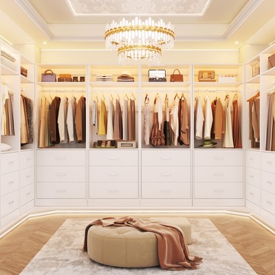 Aheaplus Freestanding 24" Closet System with 3 Wood Drawers