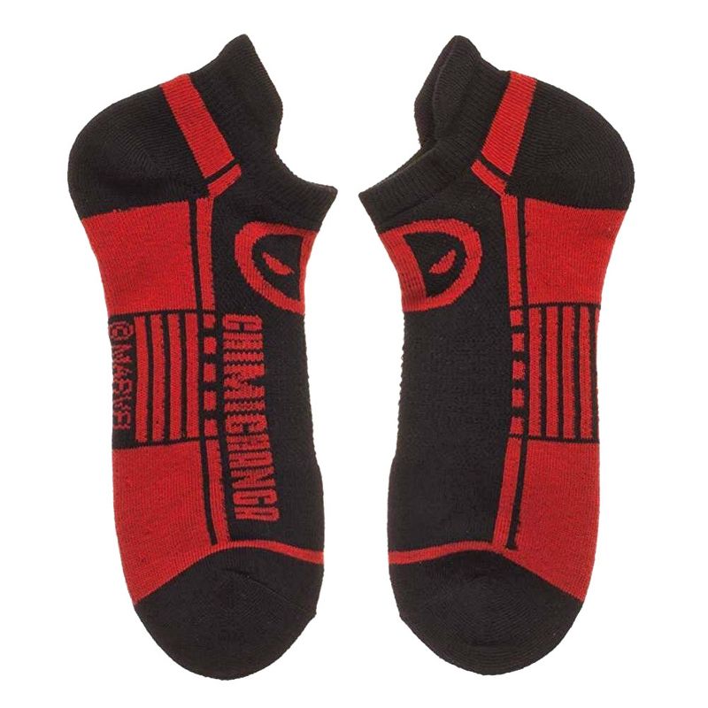 Marvel Deadpool Socks Men's Athletic 3 Pack Ankle Socks Multicoloured, 4 of 5