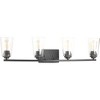 Progress Lighting Debut 4-Light Bath Vanity Fixture, Steel, Graphite, Clear Seeded Shades - 4 of 4