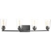 Progress Lighting Debut 4-Light Bath Vanity Fixture, Steel, Brushed Nickel, Clear or Frosted Seeded Shades - image 4 of 4