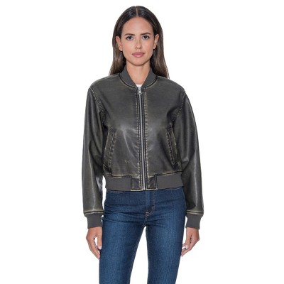 Women's Faux Leather Bomber - S.E.B. By Sebby