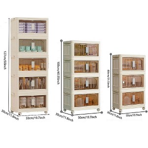 Gulches 5-Tier Folding Storage Cabinet - 19.69''W x 11.81''H Collapsible Plastic Cabinet with Magnetic Door, Closet Organizer for Home Storage - 1 of 4