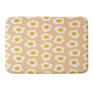 Deny Designs Hello Sayang Eggcellent Day For Eggs Memory Foam Bath Rug: Abstract Microfiber, Machine Washable - 1 of 4