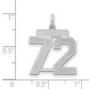 Black Bow Jewelry Sterling Silver, Jersey Collection, Medium Number 72 Pendant - 2 of 3