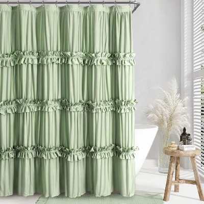 LunaLulinlk Ruffle Vintage Shower Curtain Boho Farmhouse Shower Curtain