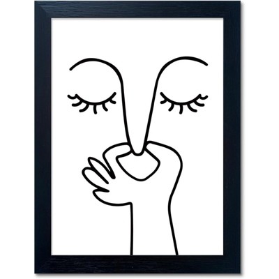 BRINJOY Black and White Bathroom Wall Art - Humorous Canvas Print with Frame, 8x10 Inch Modern Minimalist Bathroom Sign for Guest Bath Decor