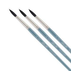 Mimik Professional Watercolor Brushes -Assorted - Synthetic Squirrel Hair - Natural Bristle Artist Brushes for Watercolors, Gouache & Acrylics - - 1 of 4