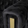 Okak Comfy Velvet Sofa 1pc with Tufted Backrest, Iron Legs Modern Loveseat Couch 3-seat for Apartments, living Room, Study, Black - 3 of 4