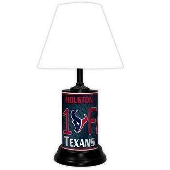 NFL 18-inch Desk/Table Lamp with Shade, #1 Fan with Team Logo, Houston Texans