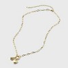 14K Gold Dipped Cubic Zirconia Puffy Heart Charm Initial Necklace - A New Day™ Gold - 2 of 4