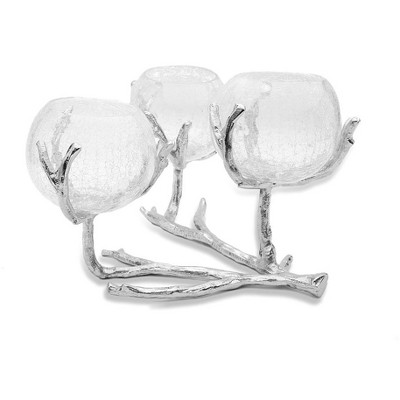 Classic Touch Silver 3 Branch Centerpiece