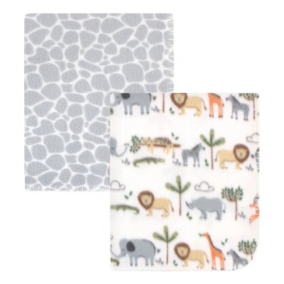 Hudson Baby Infant Boy Fleece Blankets, Safari Life, One Size