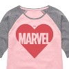 Girls' - Marvel - Heart Valentine Shirt Tail Raglan Graphic T-shirt - 2 of 3