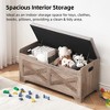 Storage Chest with Storage - Wooden Large Entryway Storage Bench with Soft Cushion & 2 Safety Hinge, Shoe Toy Organizer Trunk for Bedroom Living Room - 4 of 4