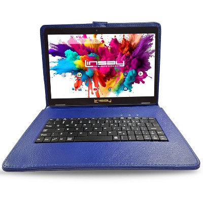 LINSAY 10.1"Octa Core 128GB Storage Android 14 Tablet with Black Style Keyboard and Premium Application Pack Offers INCLUDING : Office Suite