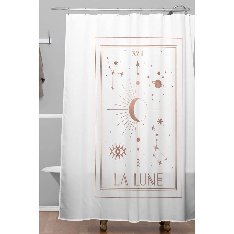 Emanuela Carratoni La Lune or The Moon Shower Curtain White - Deny Designs, 3 of 6