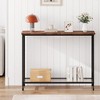Console Table, Sofa Tables Narrow Entryway Table with Glass Shelf and Metal Frame, 41.5" Behind Couch Table - 3 of 4