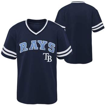 MLB Tampa Bay Rays Boys' Pinstripe V-Neck T-Shirt - XL 1 ct