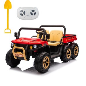 24V Ride On Toys for Kids, 2 Seater Ride On Dump Truck, 4WD Electric UTV w/6 Wheels, Dump Bed, Remote Control - 1 of 2