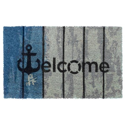 Tufted Welcome Anchor Plank Doormat - Raj