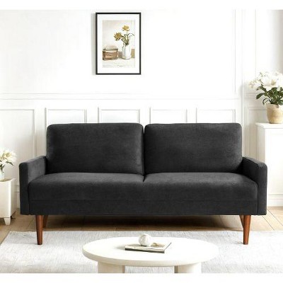 CAVINAS European Velvet Sofa, Vintage Loveseat Sofa Chair, Upholstered 3 Seater Couch, Chic Living Room Furniture Seating for Home, Apartment, Office