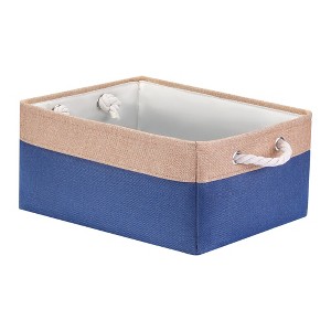 Unique Bargains Fabric Collapsible Storage Organizer Basket with Handles - 1 of 4