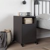 vidaXL Black Steel Bedside Cabinet/Storage Side Table - Modern, Durable, with Wheels - for Bedroom, Office, Living Room - 14.2" x 15.4” x 23.2" - 3 of 4