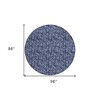 Navy Blue Denim Blue And Ivory Floral Washable Indoor Outdoor Area Rug - 3 of 4