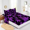 Purple maple leaf pattern bedding set TWIN size, suitable for both men and women, romantic and elegant four piece set - 2 of 4
