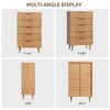 Fluted Dresser for Bedroom with Drawers, Wooden Chest of Drawers with Metal Handle & Feet, Natural Dresser for Living Room, Hallway, Bedroom - 3 of 4